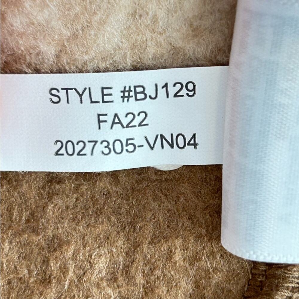 J Crew Tan Checkered Full Zip Sherpa Jacket with Pink Detail Medium - Picture 7 of 10